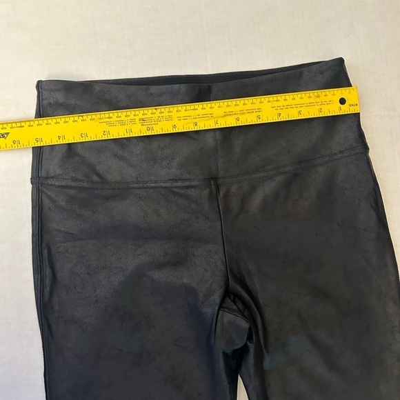 Sincerely Jules Bandier The Meadow black faux leather shiny leggings Sz-L. Y3 - Picture 8 of 13